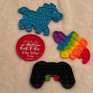 Lot of 4 Fidget Pop It Figit Sensory Toys Popit Christmas Kids Stockin Stuffer